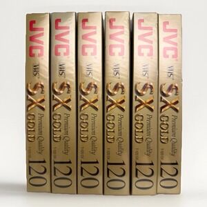 *NEW SEALED* 6 JVC SX Gold 120 High Performance Blank VHS Video Cassette Tapes